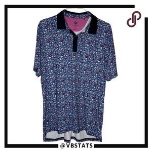 Graham Luxe Men's Floral Long Sleeve Polo Shirt Multicolor Size‎ XL